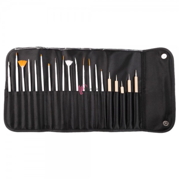 Borseta pentru instrumente cosmetice sau de unghii cu 20 lacasuri Cod RS20